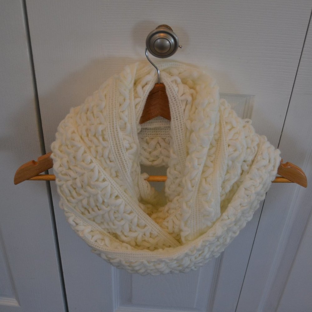 Cream colored infinity scarf